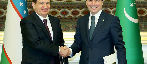 Шавкат Мирзиёев ва Гурбангулы Бердымухамедов Шавкат Мирзиёев ва Гурбангулы Бердымухамедов - Sputnik Ўзбекистон