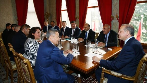 Вице-премьер РУз Р.Азимов на встрече с президентом Турции Р.Эрдоганом - Sputnik Узбекистан