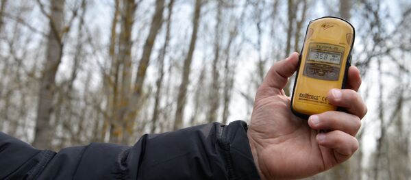 Замер уровня радиации с помощью дозиметра Замер уровня радиации с помощью дозиметра - Sputnik Узбекистан