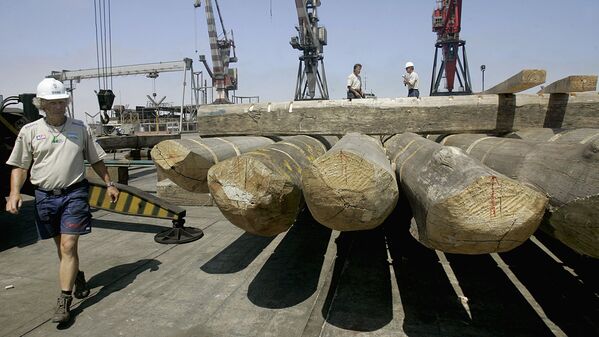 Шведский исследователь Андерс Берг инспектирует строительство деревянного плота в порту Кальяо в Лиме, Перу - Sputnik Узбекистан
