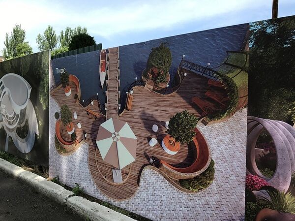 Эскиз пирса в новом парке Ташкента Эскиз пирса в новом парке Ташкента - Sputnik Узбекистан