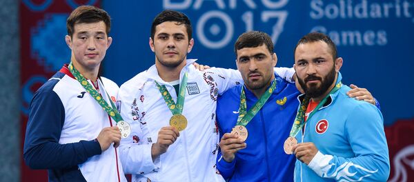 Финалы греко-римской борьбы в весовых категориях 59, 71, 80, 98 килограмм IV Игр Исламской солидарности Финалы греко-римской борьбы в весовых категориях 59, 71, 80, 98 килограмм IV Игр Исламской солидарности - Sputnik Ўзбекистон