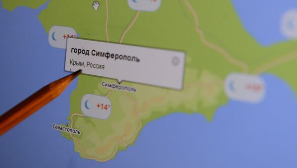 Электронная карта Крыма на экране монитора - Sputnik Узбекистан