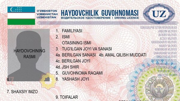 Voditelskoye udostovereniye - ID-karta - Sputnik Oʻzbekiston