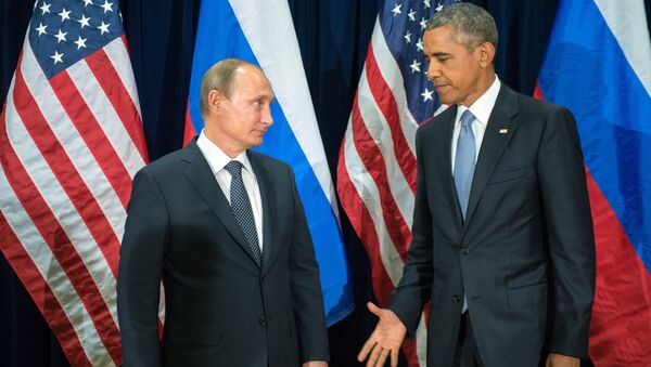 Rossiya prezidenti Vladimir Putin va AQSH prezidenti Barak Obama - Sputnik Oʻzbekiston