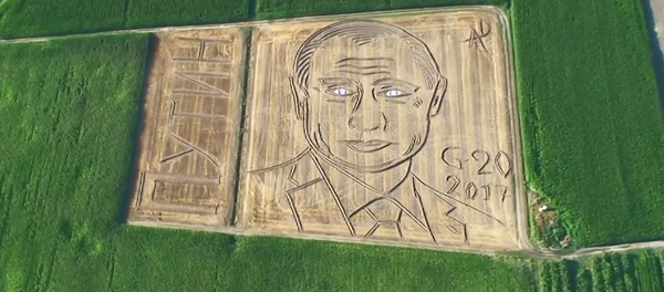 Итальянский фермер нарисовал портрет Путина на поле - Sputnik Узбекистан