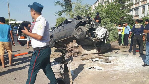 В Ташкенте автомобиль Ласетти врезался в дерево на скорости 120 км/ч - Sputnik Ўзбекистон