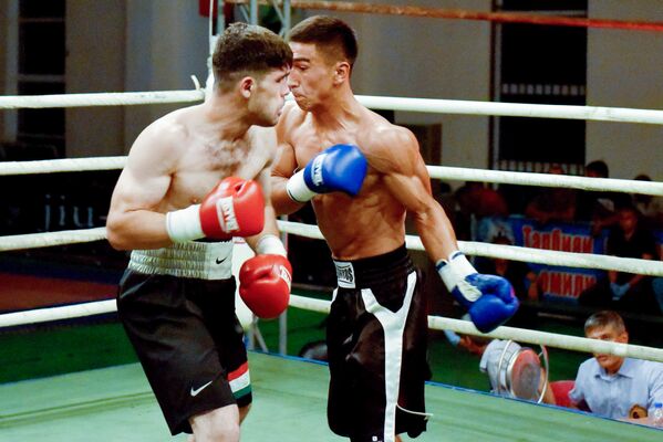 Алишер Хабибулаев и Бахтиёр Мирзомухаммад на боксерском турнире Таджикистан vs Узбекистан - Sputnik Узбекистан