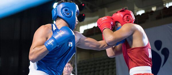 Узбекистанец Шахрух Алматов на чемпионате Азии по боксу среди юниоров в Фидиппинах Узбекистанец Шахрух Алматов на чемпионате Азии по боксу среди юниоров в Фидиппинах - Sputnik Узбекистан