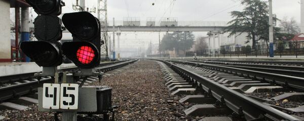 Участок железнодорожного пути, архивное фото - Sputnik Ўзбекистон
