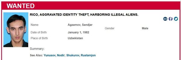 Санджар Агзамов разыскивается в США за торговлю людьми и мошенничество - Sputnik Узбекистан