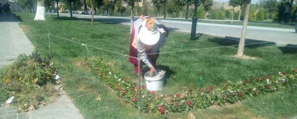 Женщина полет траву Женщина полет траву - Sputnik Узбекистан