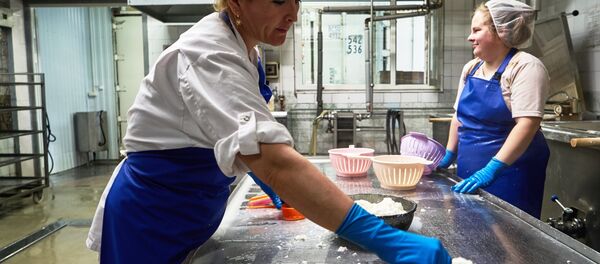 Производство сыра на заводе Производство сыра на заводе - Sputnik Узбекистан