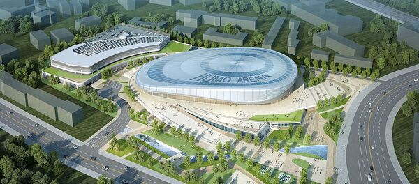 Эскиз интерьера строящегося многофункционального ледового комплекса Humo Arena в Ташкенте Эскиз интерьера строящегося многофункционального ледового комплекса Humo Arena в Ташкенте - Sputnik Ўзбекистон