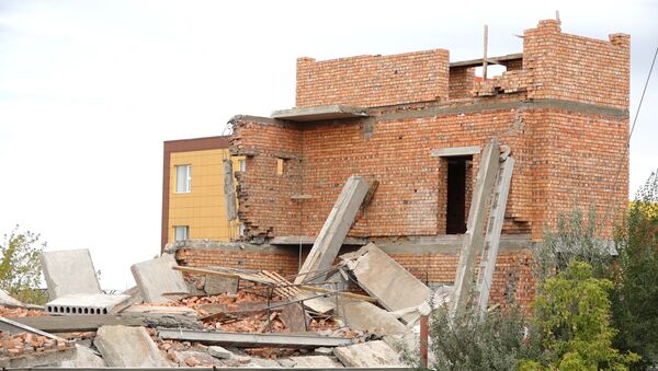 Опустевшая стройка: как выглядит место обрушения в Астане - Sputnik Ўзбекистон