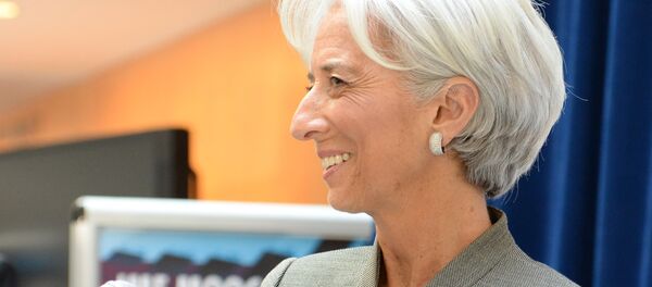 Пресс-брифинг директора-распорядителя МВФ Кристин Лагард - Sputnik Узбекистан