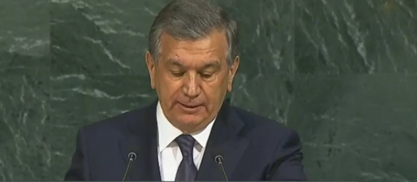 Президент Узбекистана Шавкат Мирзиёев на Генассамблее ООН Президент Узбекистана Шавкат Мирзиёев на Генассамблее ООН - Sputnik Ўзбекистон