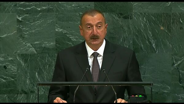 Президент Азербайджана рассказал на Генассамблее ООН о Карабахском конфликте - Sputnik Ўзбекистон