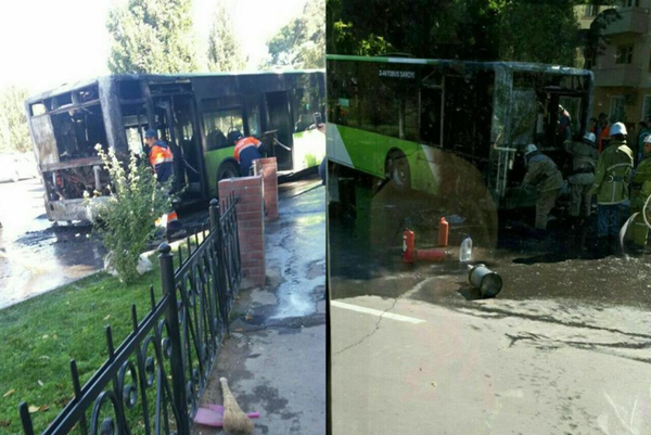 В Ташкенте выгорел рейсовый автобус  - Sputnik Узбекистан