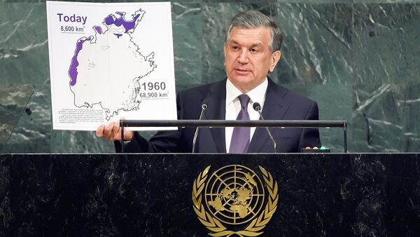 Президент Узбекистана Шавкат Мирзиёев выступает на 72-й сессии Генеральной Ассамблеи ООН в штаб-квартире ООН в Нью-Йорке - Sputnik Ўзбекистон