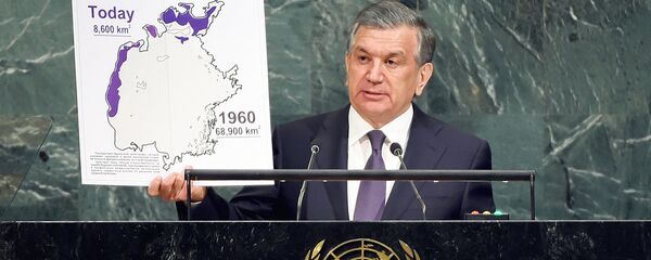 Президент Узбекистана Шавкат Мирзиёев выступает на 72-й сессии Генеральной Ассамблеи ООН в штаб-квартире ООН в Нью-Йорке Президент Узбекистана Шавкат Мирзиёев выступает на 72-й сессии Генеральной Ассамблеи ООН в штаб-квартире ООН в Нью-Йорке - Sputnik Ўзбекистон