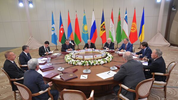 Президент РФ В. Путин принимает участие в заседании Совета глав государств СНГ - Sputnik Узбекистан