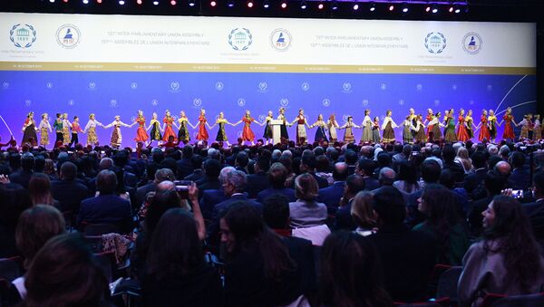 Торжественная церемония открытия 137-й Ассамблеи Межпарламентского союза - Sputnik Узбекистан