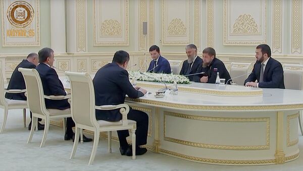 Встреча президента Узбекистана Шавката Мирзиёева и главы ЧР Рамзана Кадырова - Sputnik Узбекистан