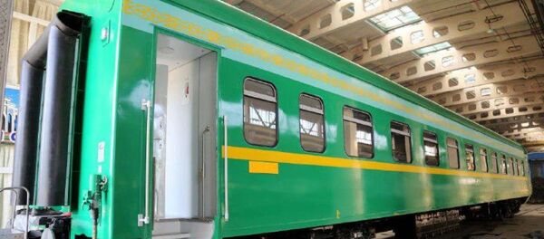 Вагон пассажирского подвижного состава под фирменным знаком Мade in Uzbekistan Вагон пассажирского подвижного состава под фирменным знаком Мade in Uzbekistan - Sputnik Узбекистан