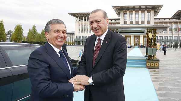 Президенты Узбекистана и Турции Шавкат Мирзиёев и Реджеп Эрдоган - Sputnik Узбекистан