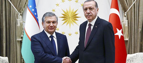 Президент Узбекистана Шавкат Мирзиёев и президент Турции Реджеп Тайип Эрдоган в Анкаре Президент Узбекистана Шавкат Мирзиёев и президент Турции Реджеп Тайип Эрдоган в Анкаре - Sputnik Ўзбекистон