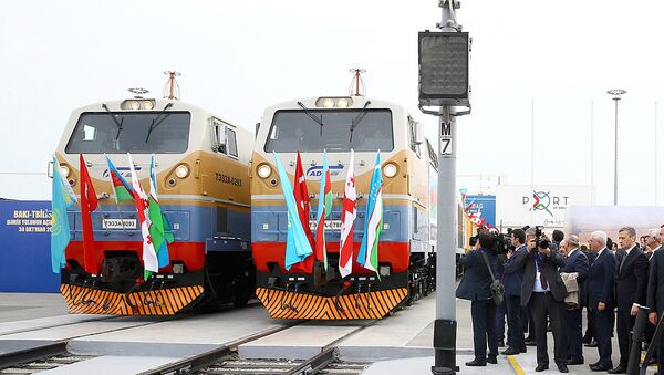 Церемония открытия железнодорожного движения по маршруту Баку - Тбилиси - Карс - Sputnik Узбекистан
