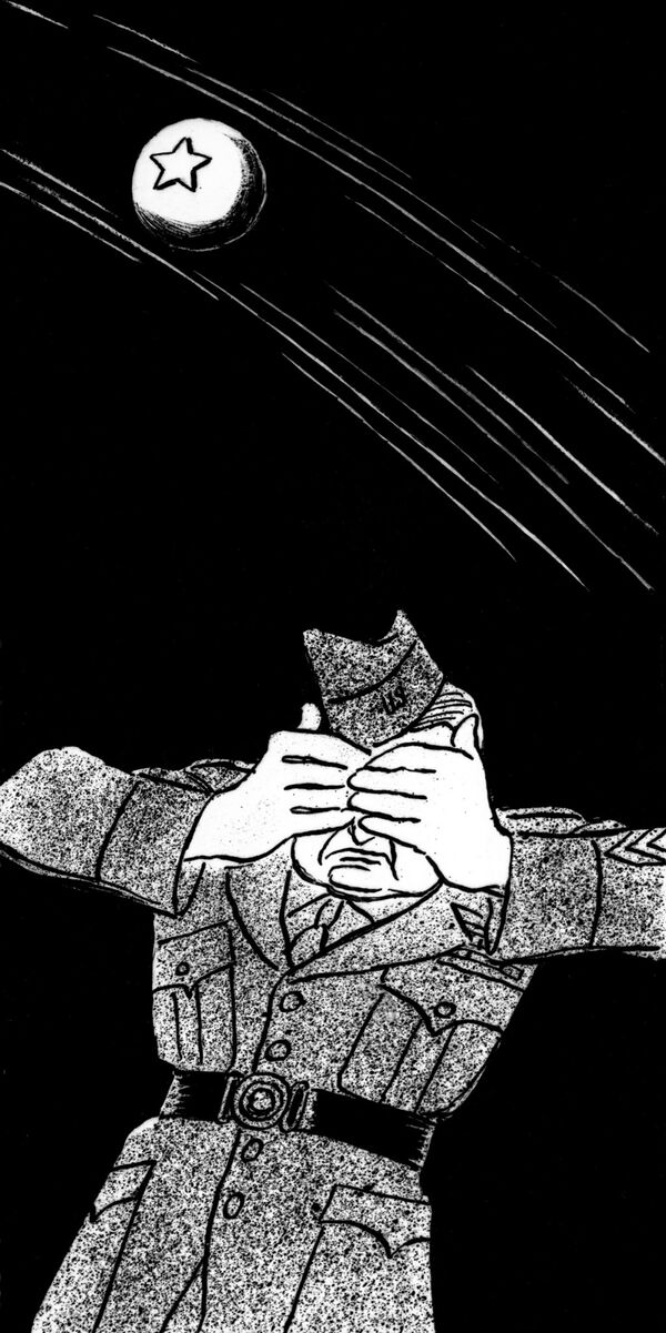 Репродукция рисунка (газета Вечерняя Москва от 9 октября 1957 года) художника-карикатуриста Бориса Лео Ничего поразительного в этом я не вижу - Sputnik Узбекистан