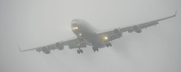 Самолет во время посадки в сложных метеоусловиях, архивное фото Самолет во время посадки в сложных метеоусловиях, архивное фото - Sputnik Ўзбекистон
