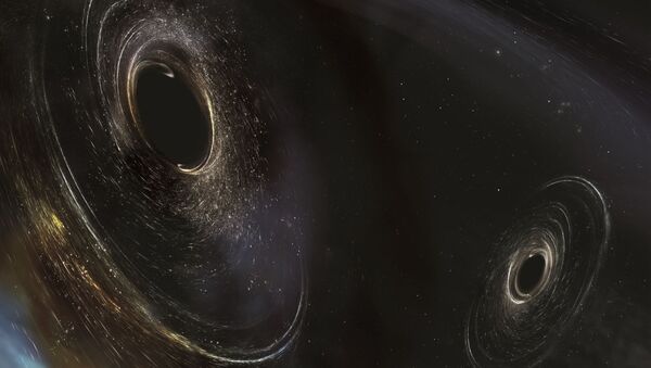 Художественное представление черных дыр, находящихся в 3 миллиардах световых лет от Земли - Sputnik Узбекистан