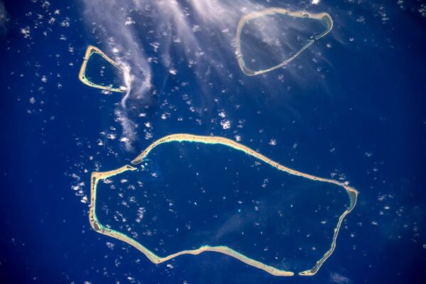 Каролинские острова, снятые с борта МКС космонавтом Роскосмоса Сергеем Рязанским - Sputnik Узбекистан