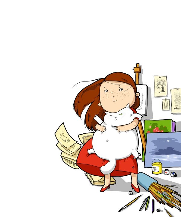 Иллюстрация художницы Ландыш Ахметзяновой, автопортрет, архивное фото - Sputnik Узбекистан