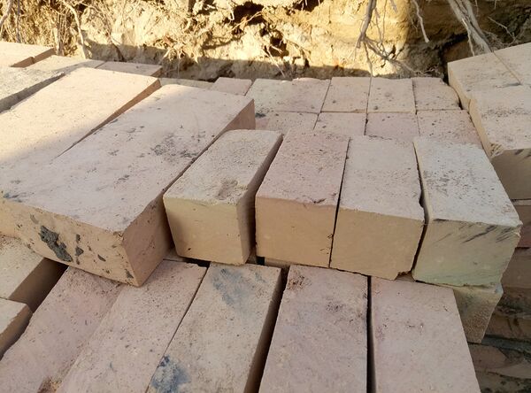 Отточенные Николаевские кирпичи со старого здания Кауфманского приюта - Sputnik Ўзбекистон