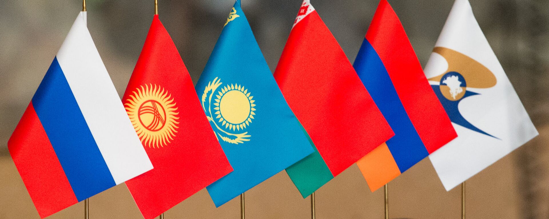 Флаги стран участниц ЕАЭС, архивное фото - Sputnik Узбекистан, 1920, 31.01.2024