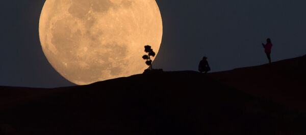 Суперлуние в Лос-Анджелесе, США Суперлуние в Лос-Анджелесе, США - Sputnik Узбекистан