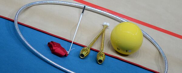 Спортивный инвентарь на чемпионате мира по художественной гимнастике в Киеве. - Sputnik Ўзбекистон