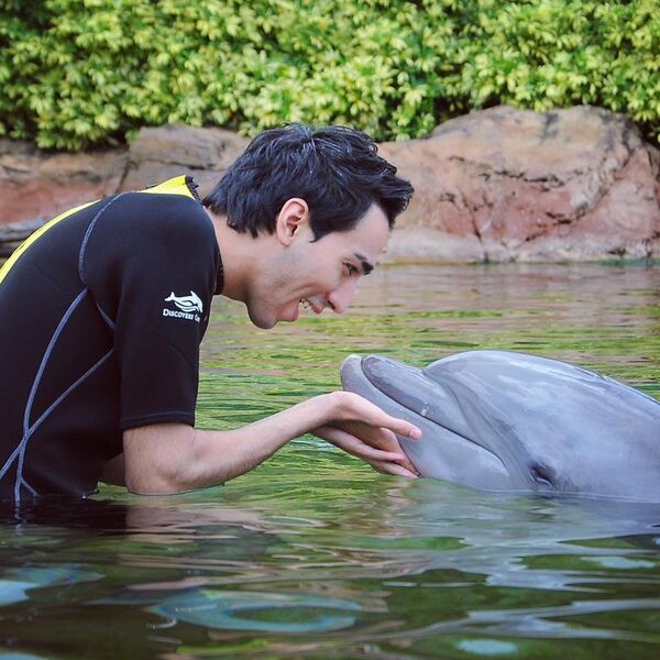 Певец Сардор Милано с дельфином Певец Сардор Милано с дельфином - Sputnik Узбекистан