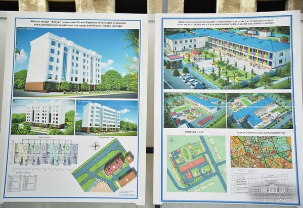 Презентация многоквартирных домов, строящихся на улице Мустакиллик в Джизаке - Sputnik Узбекистан