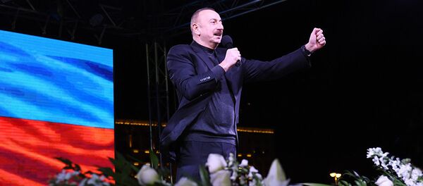 Prezident Azerbaydjana Ilxam Aliyev posle pobedi na viborax - Sputnik O‘zbekiston