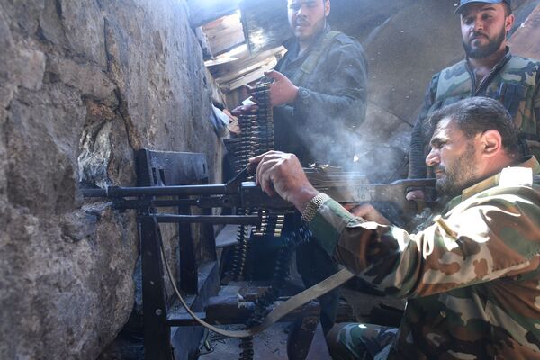 Damask yaqinidagi Yarmuk lagerida askarlar. - Sputnik Oʻzbekiston