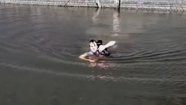 Мужчина спас застрявшего посреди водоема кота - Sputnik Узбекистан