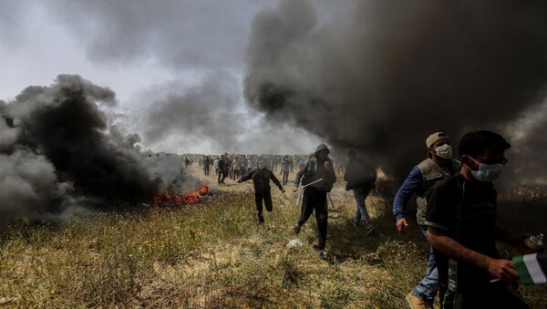 Акции протеста на границе сектора Газа и Израиля - Sputnik Узбекистан