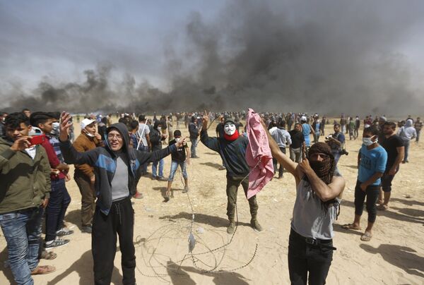 Акции протеста на границе сектора Газа и Израиля  - Sputnik Узбекистан