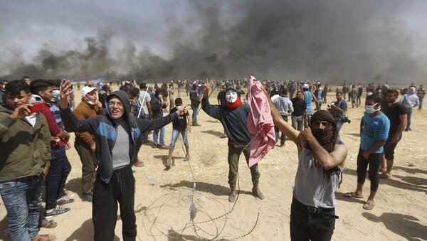 Акции протеста на границе сектора Газа и Израиля - Sputnik Ўзбекистон