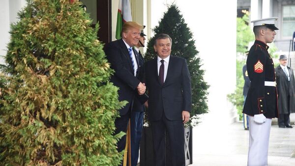 Shavkat Mirziyoyev i Donald Tramp na vstreche v Belom dome - Sputnik Oʻzbekiston